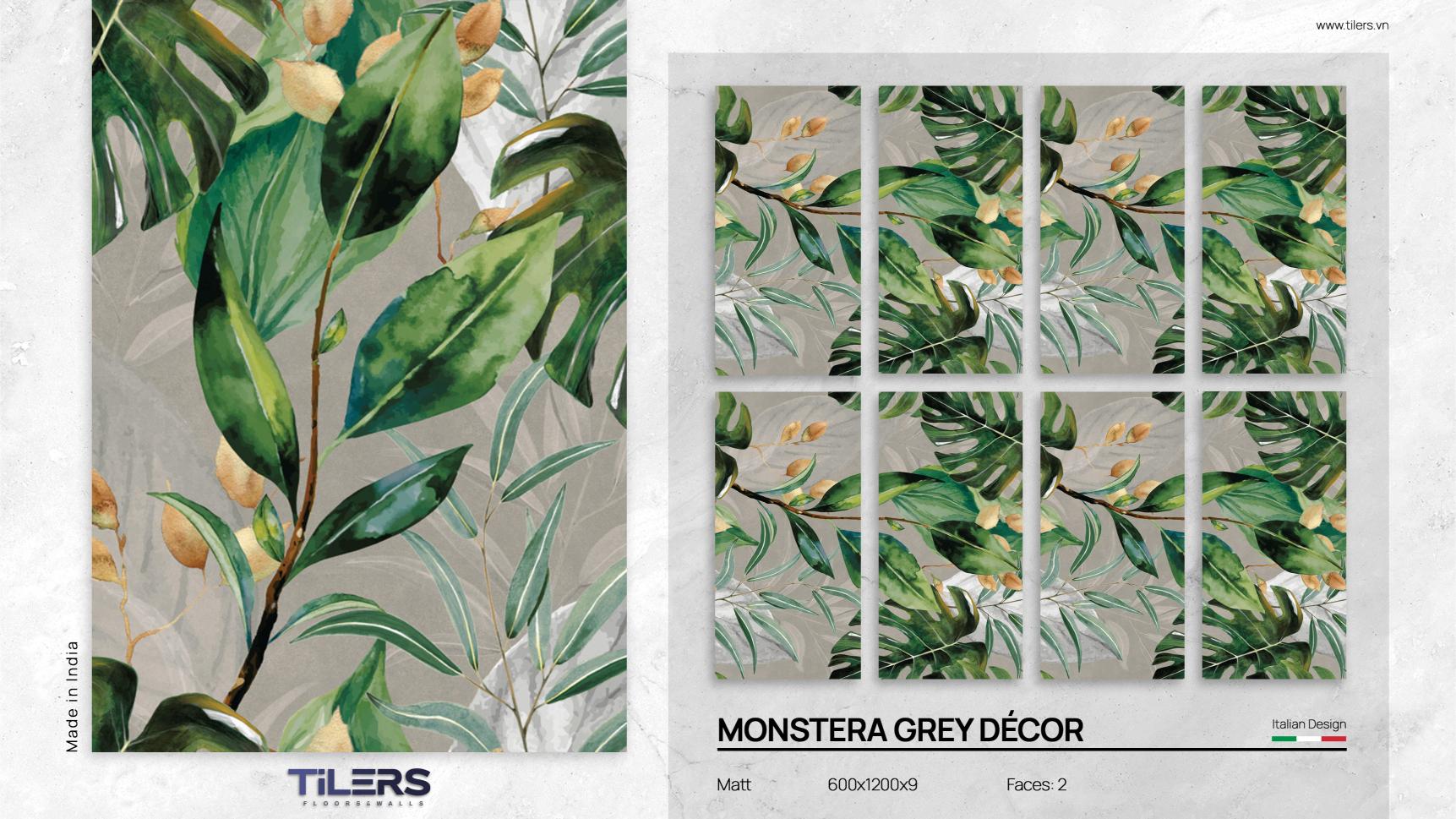 MONSTERA GREY DÉCOR - MATT 0612 (2)