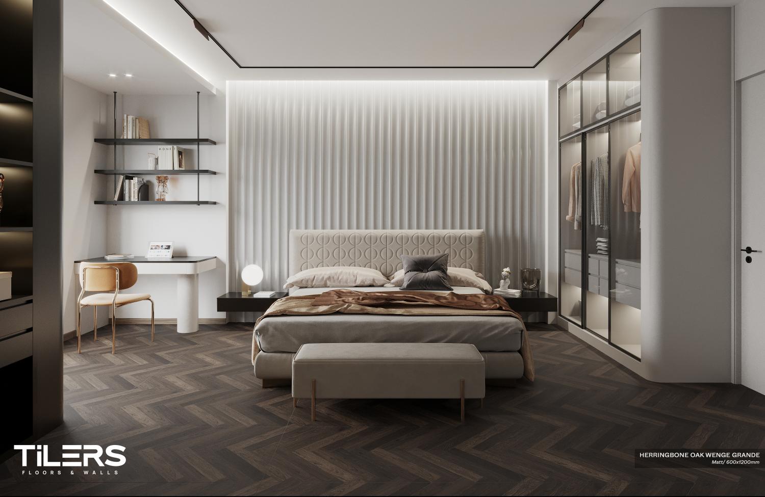 TILERS HERRINGBONE OAK WENGE GRANDE - MATT 0612 (4)